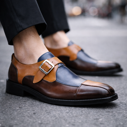 Men's Leather Monk Strap Loafers