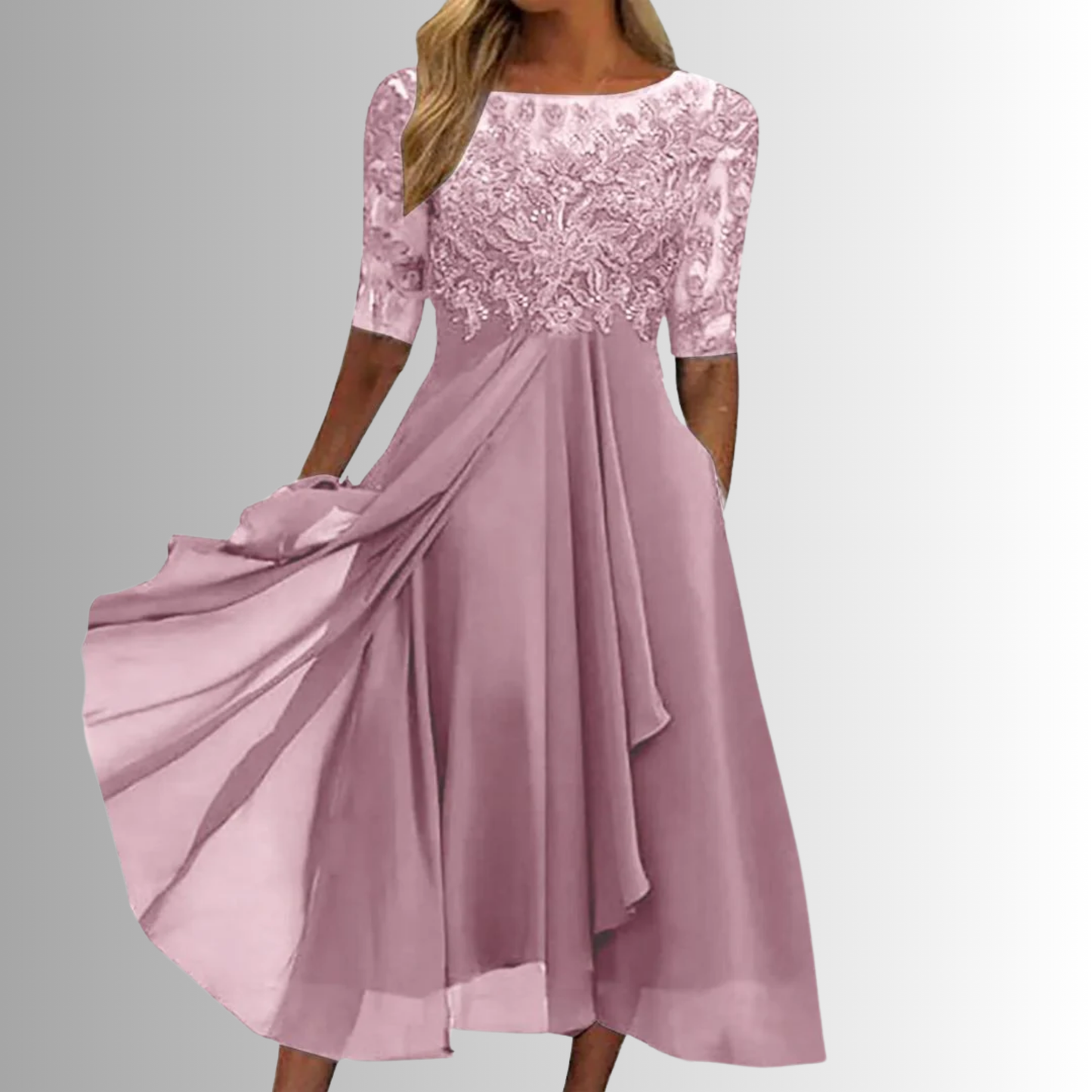 Lace Chiffon Maxi Dress