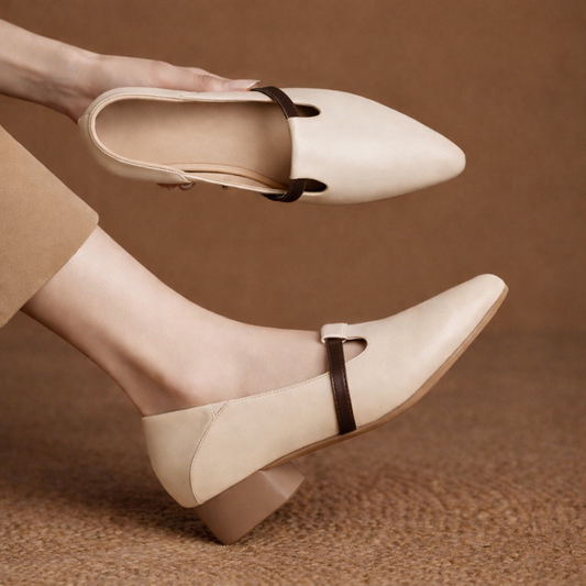 Leather Gold-Accent Orthopedic Flats