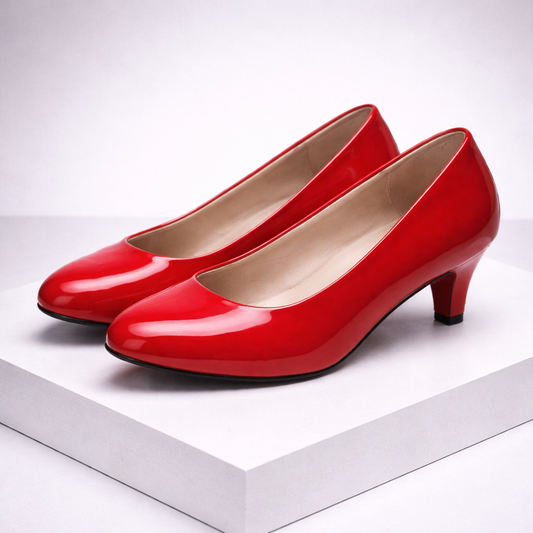 Glossy Leather Orthopedic Pumps
