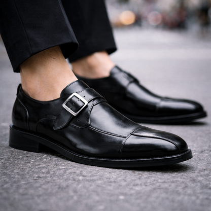 Men's Leather Monk Strap Loafers
