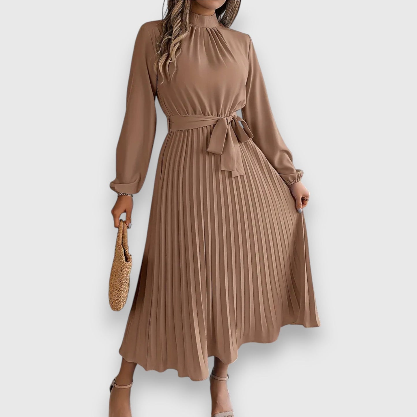 Pleated Midi Dress